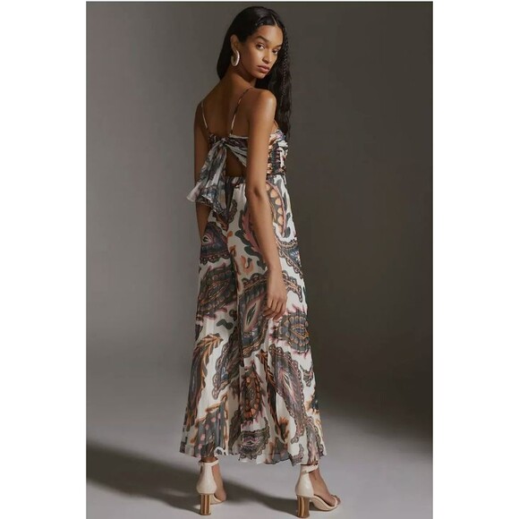 Anthropologie Ranna Gill Pleated Halter Jumpsuit Size L - Picture 4 of 7